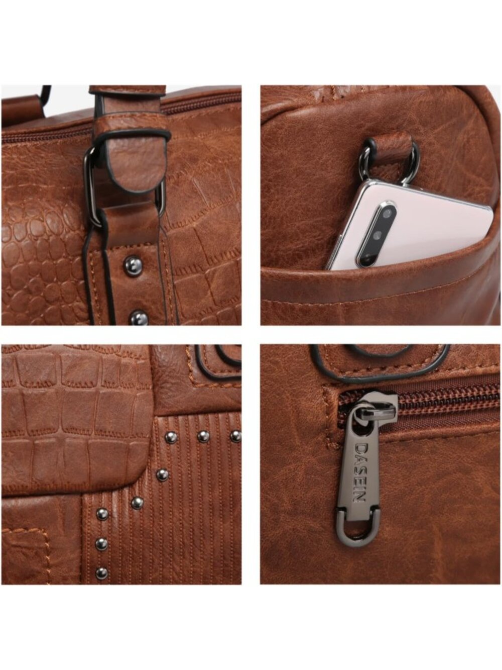 New Women Soft Vegan Leather Barrel Bags - Picture 6 of 6